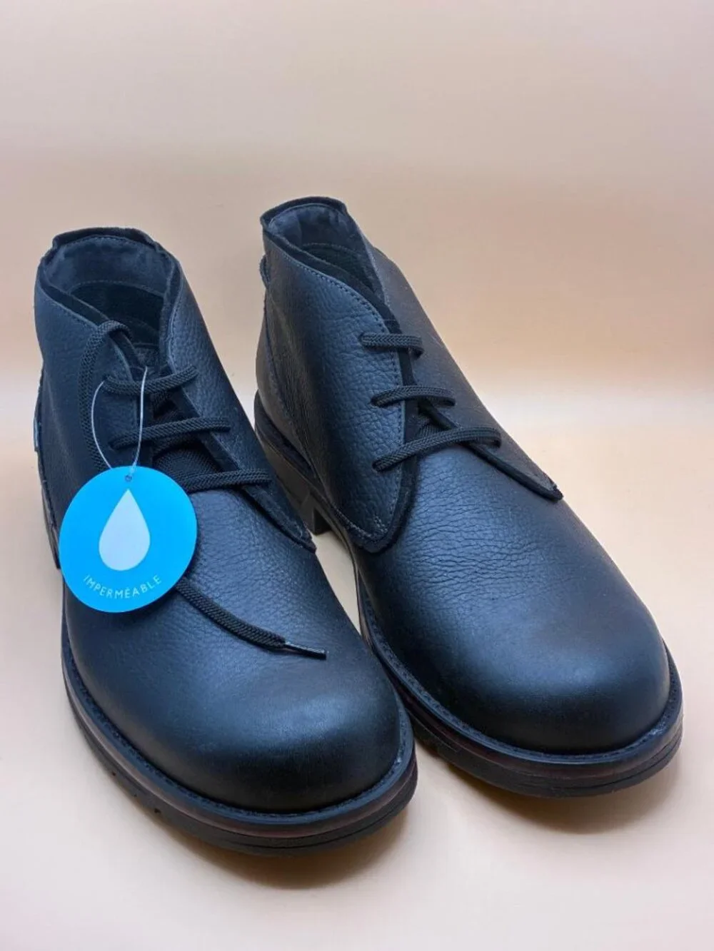 NWT Clarks Boots Men's 12 M Morris Peak Pebbled Chukka Waterproof Leather Black